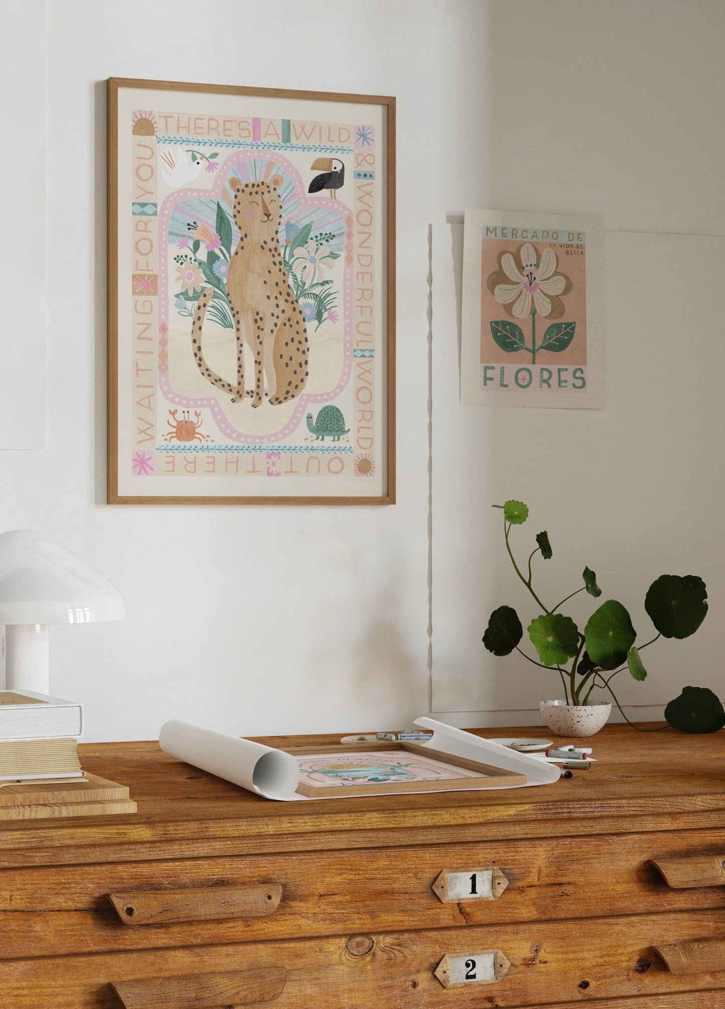 Wild, Wonderful World Leopard Art Print