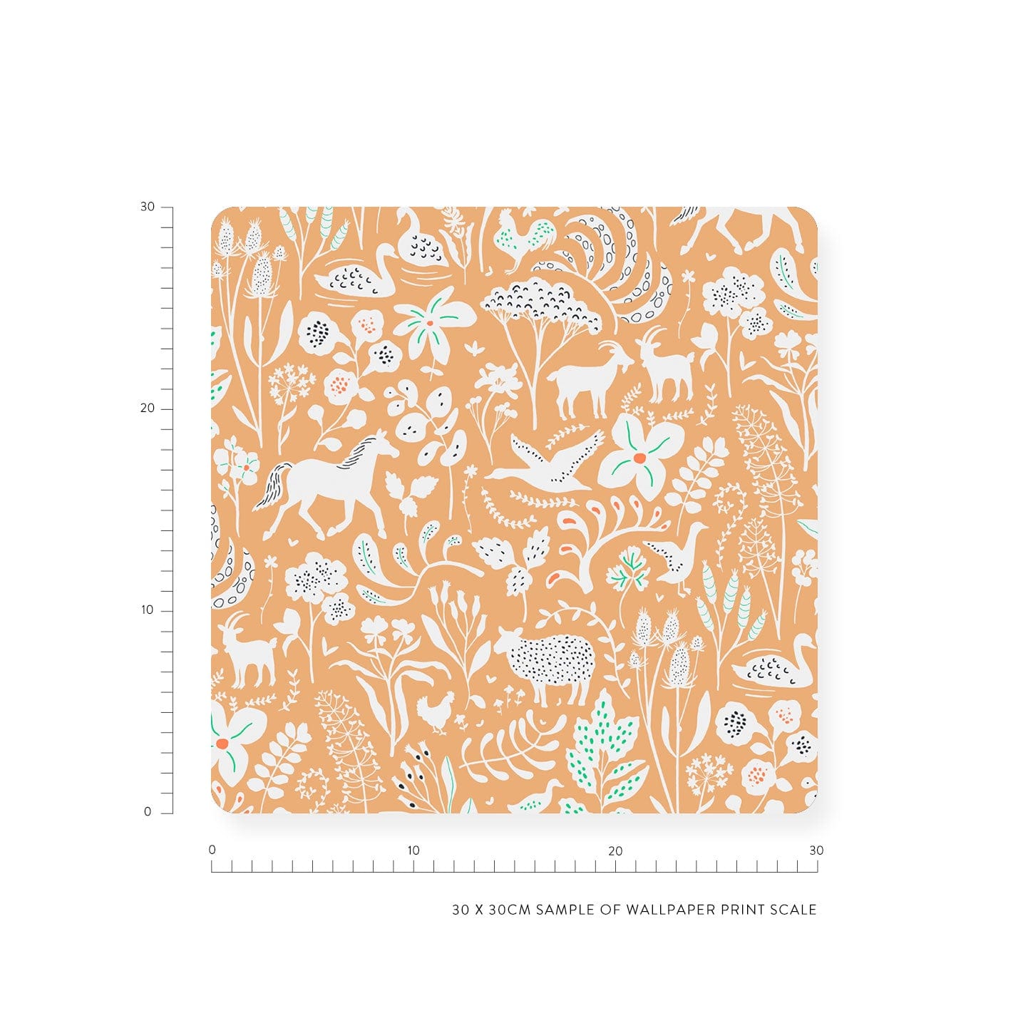 Countryside Spring Ochre Wallpaper Sample