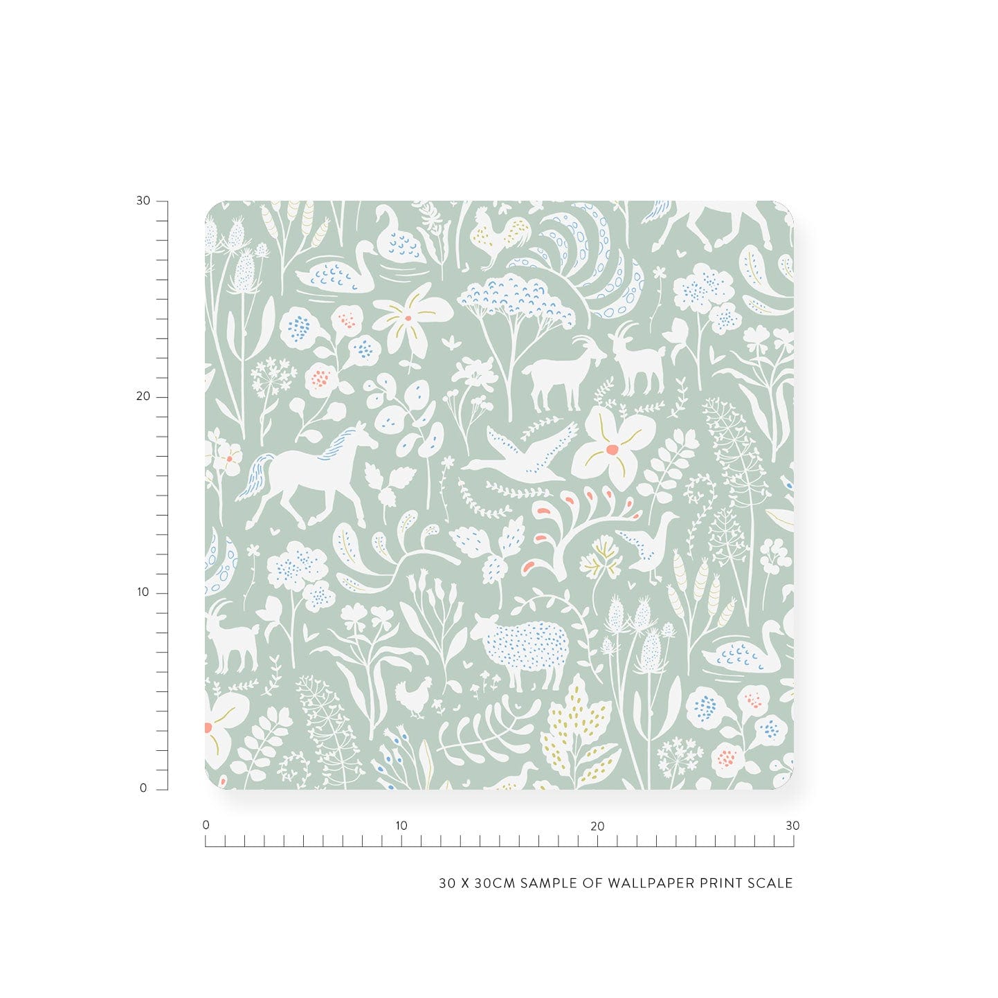 Countryside Spring Sage Wallpaper Sample