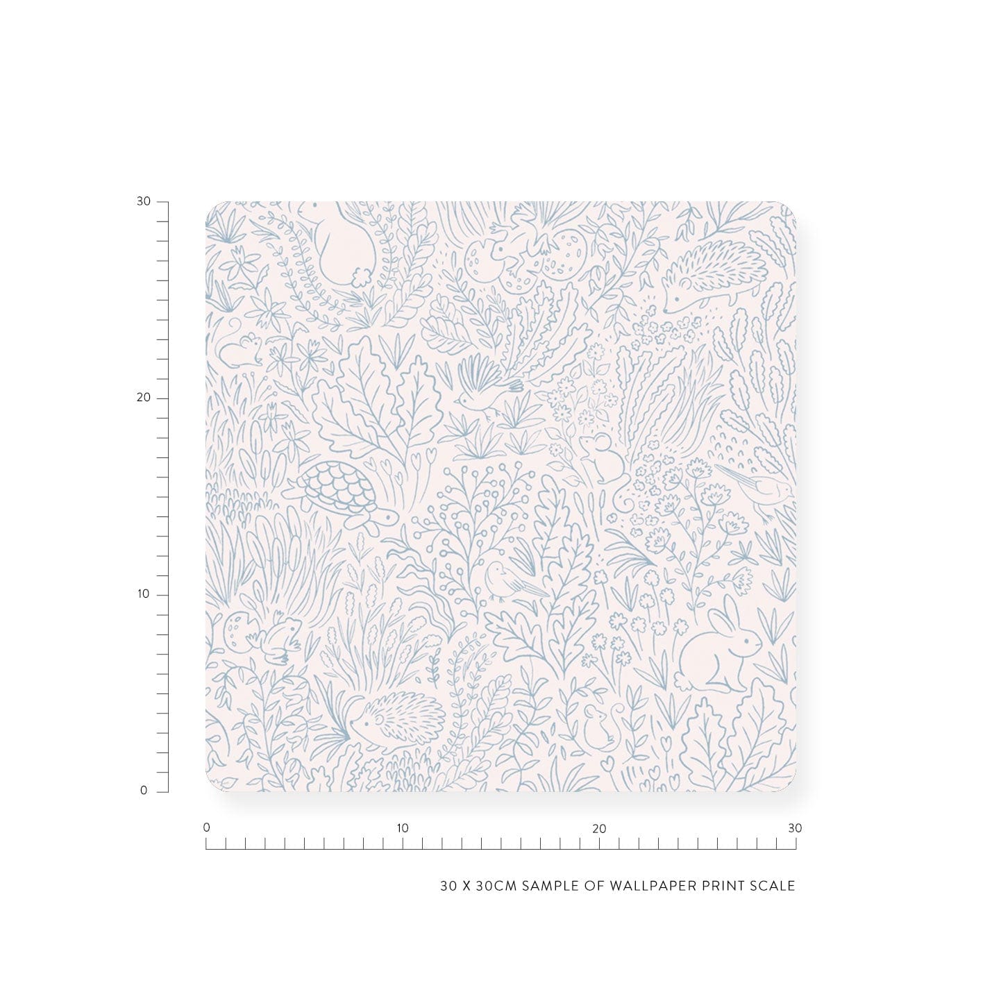Garden Doodles Blue Wallpaper Sample