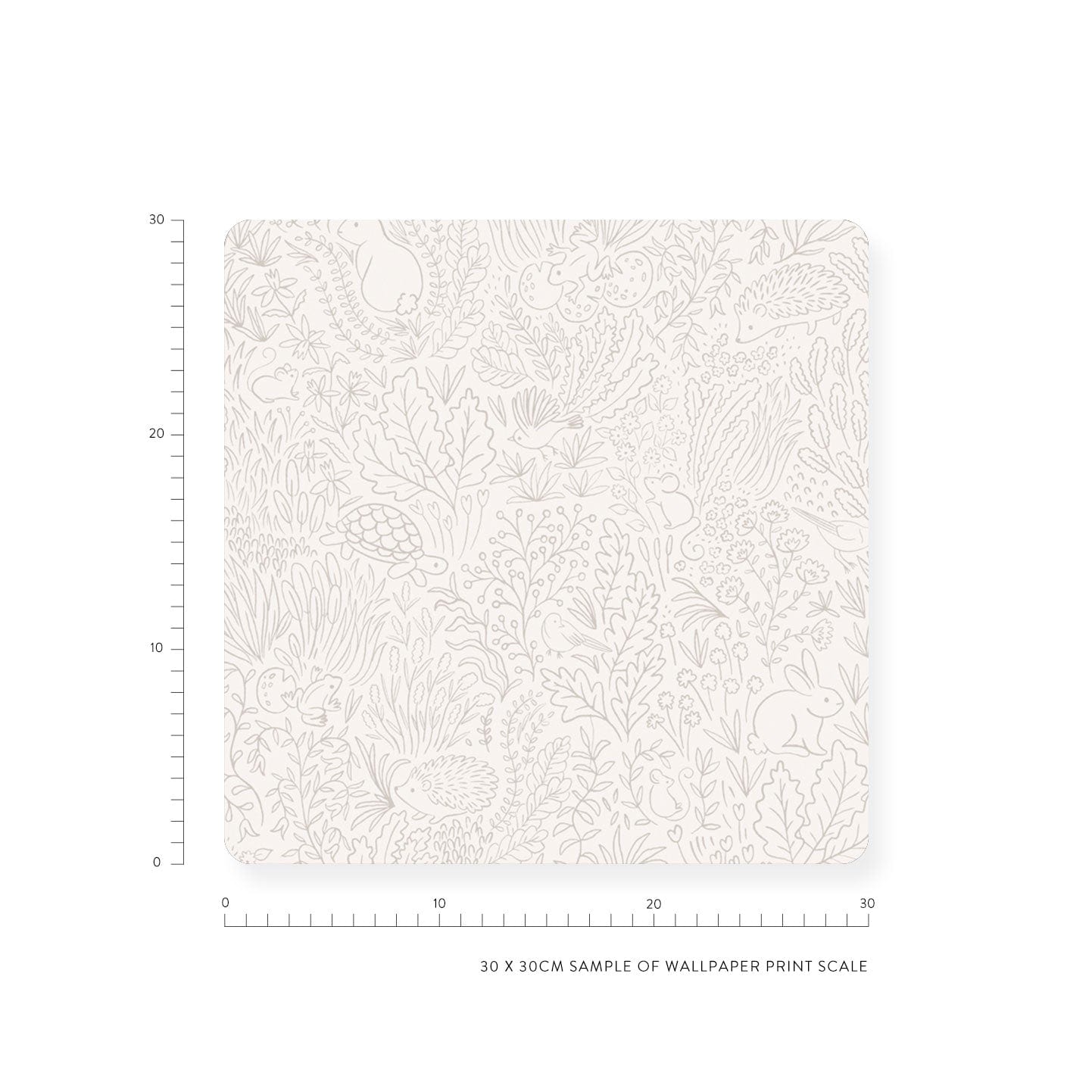 Garden Doodles Grey Wallpaper Sample
