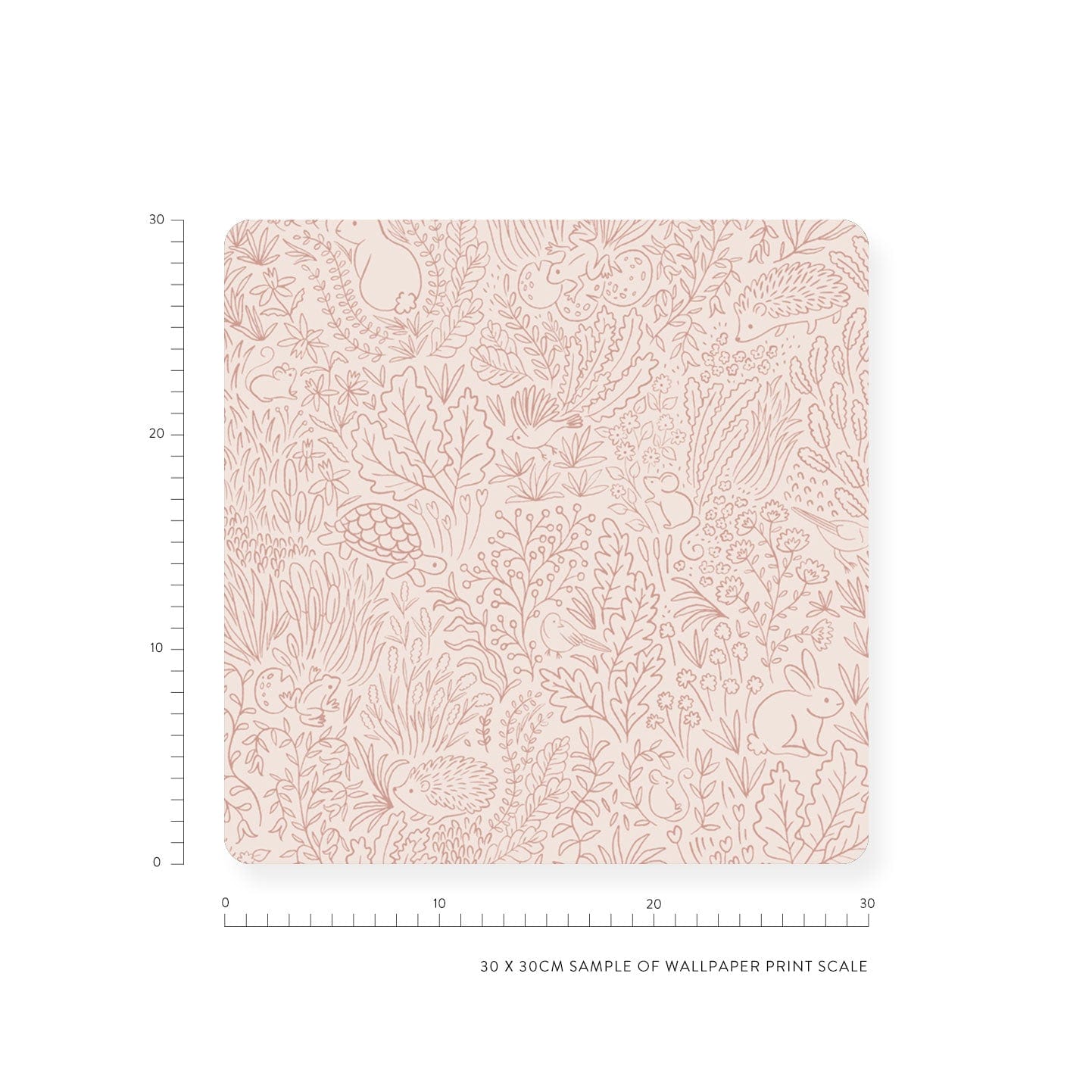 Garden Doodles Pink Wallpaper Sample