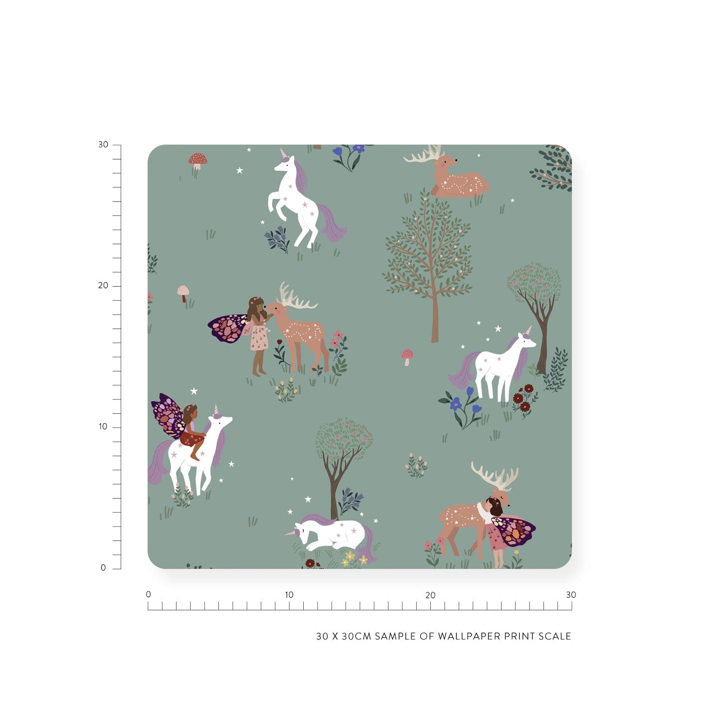 Magical Forest Green Wallpaper Sample