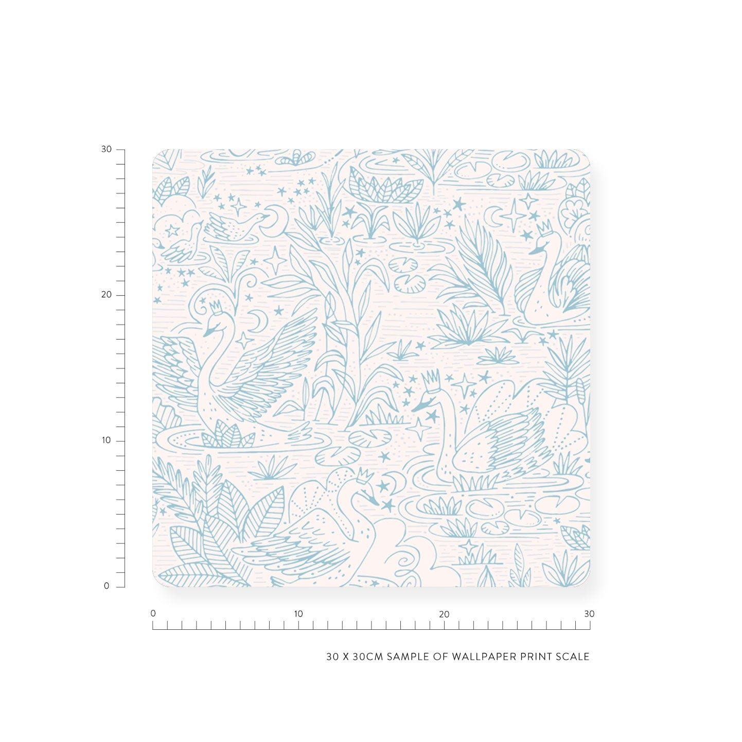 Swan Lake Blue Wallpaper Sample