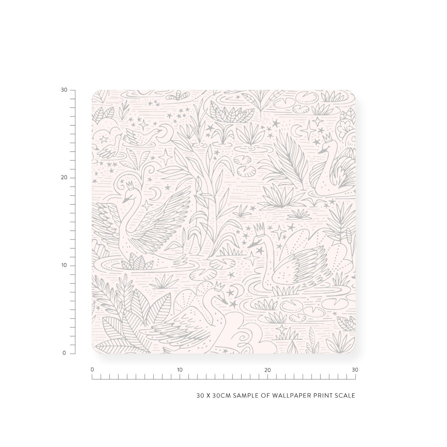 Swan Lake Grey Wallpaper Sample