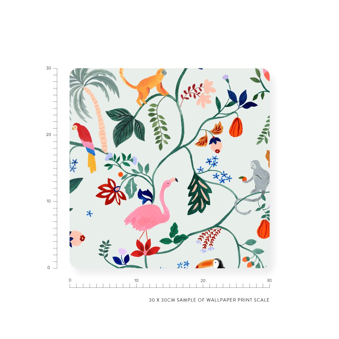 Utopia Menagerie Blue Wallpaper Sample