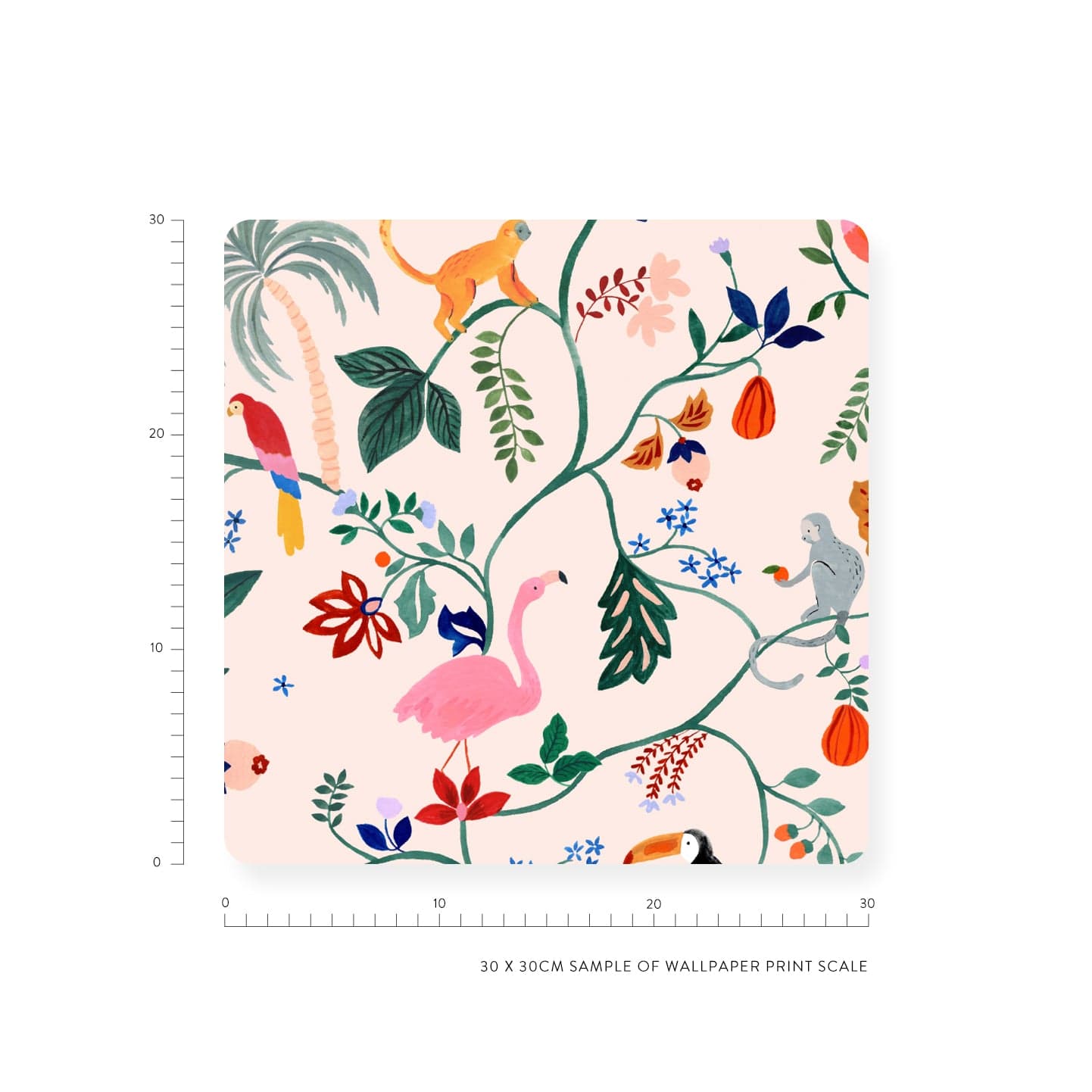 Utopia Menagerie Peach Wallpaper Sample