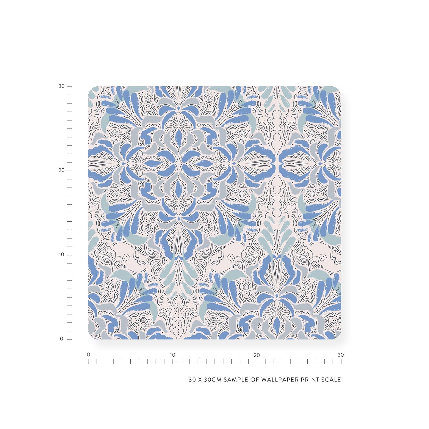 Winter Tiles Blue Wallpaper Sample
