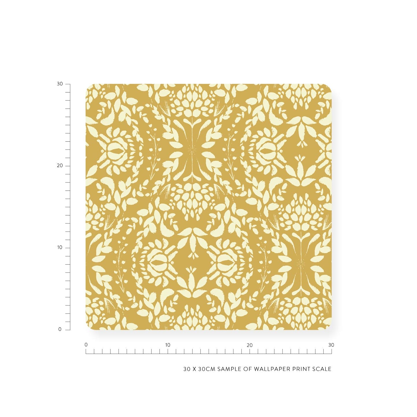 Woodland Leaves Yellow Wallpaper Sample