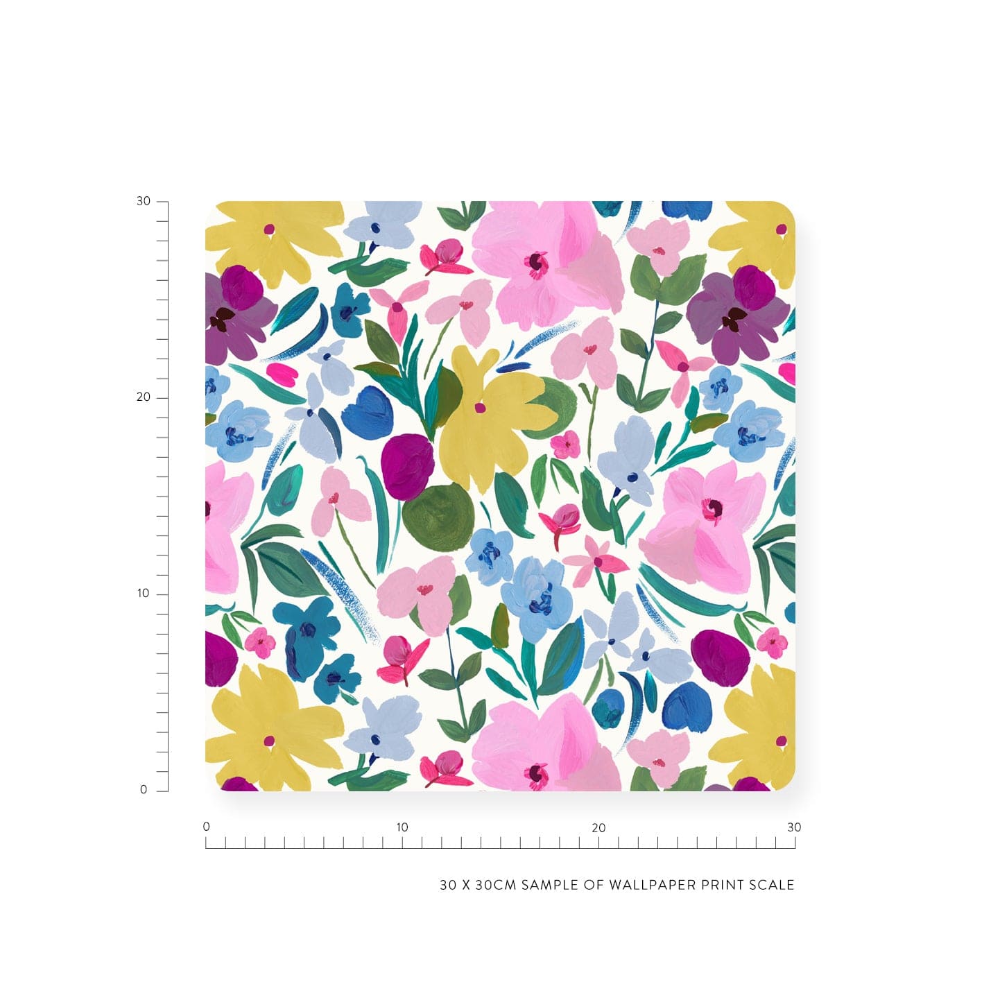 Painty Floral Bloom Ditsy Wallpaper Sample