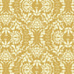 Wallpaper sample of mustard background with cream floral detailing of leaves and petals. 